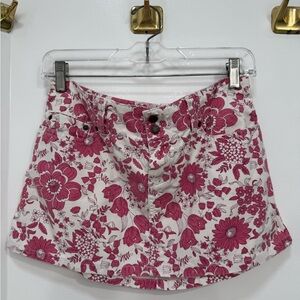 Y2K Pink Floral Abercrombie & Fitch Low-Rise Micro Mini Skirt – Size 4